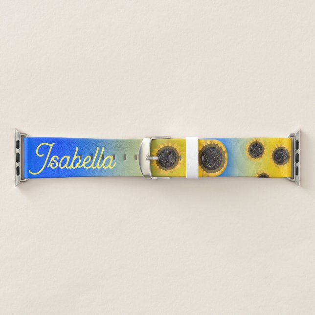 Ukraine geometry mesh pattern Flowers Your name Apple Watch Band (Band)