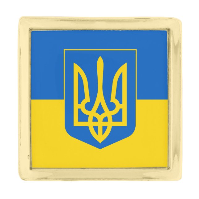 Ukraine Gold Finish Lapel Pin (Front)
