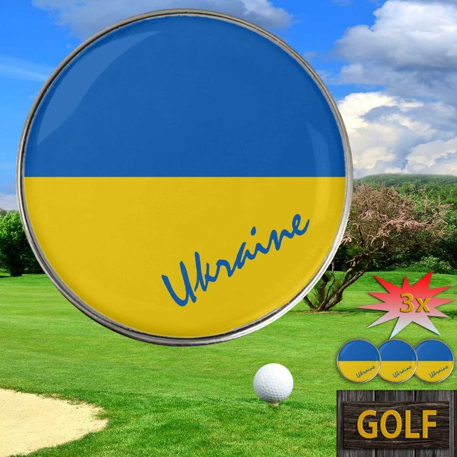 Ukraine golfing & Ukrainian Flag /Golf Ball Marker (Creator Uploaded)