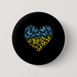 Ukraine Heart Butterflies Ukrainian Women Girls Ki Button
