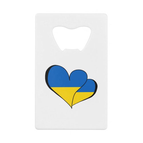 Ukraine Heart Supporting Ukraine Credit Card Bottle Opener