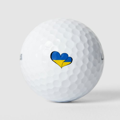 Ukraine Heart Supporting Ukraine Golf Balls