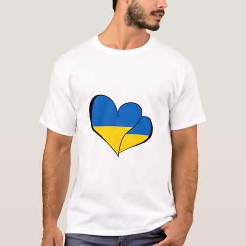 Ukraine Heart Supporting Ukraine T_Shirt
