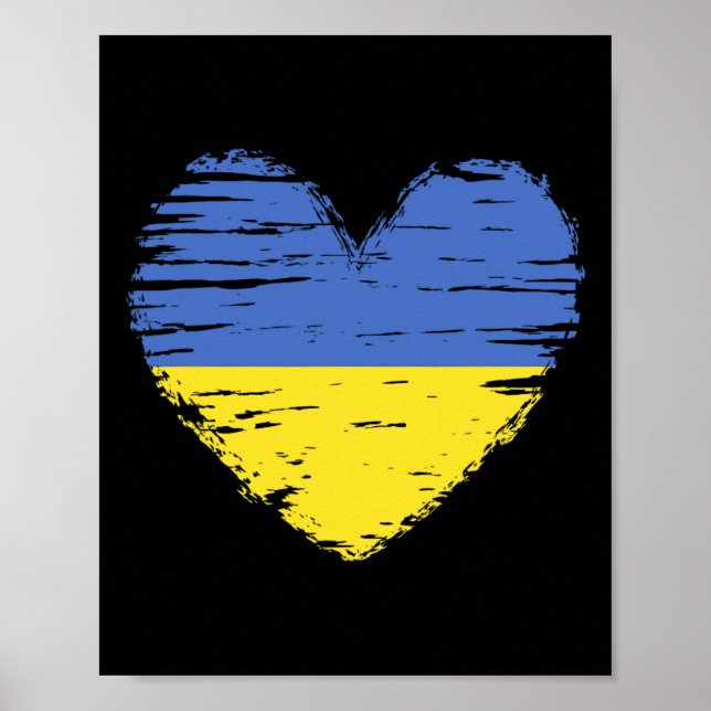 Ukraine Heart Ukrainian Flag Ukrainian Pride  Poster (Front)
