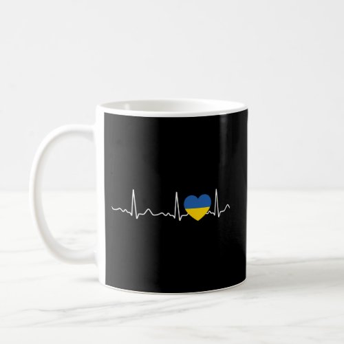 Ukraine Heartbeat Pulse Heart Line Ecg Coffee Mug