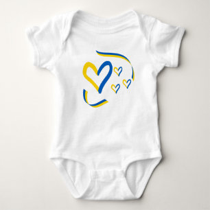Ukraine Hearts Baby Bodysuit