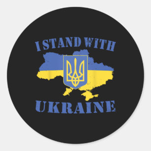 Ukraine I Stand With Ukraine Shirt Ukrainian Flag  Classic Round Sticker