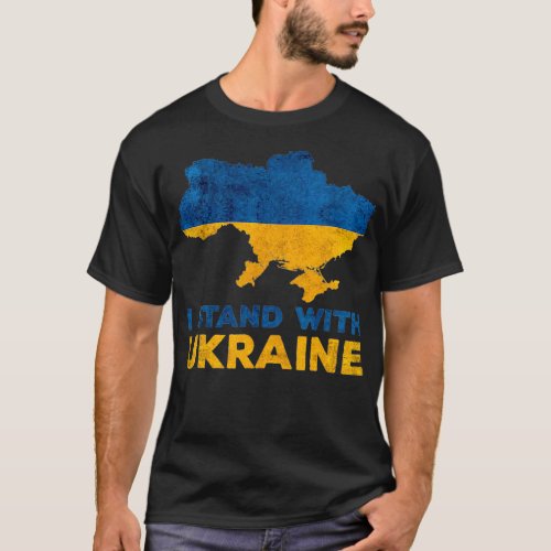 Ukraine I Stand With Ukraine Ukrainian Flag Clay  T_Shirt