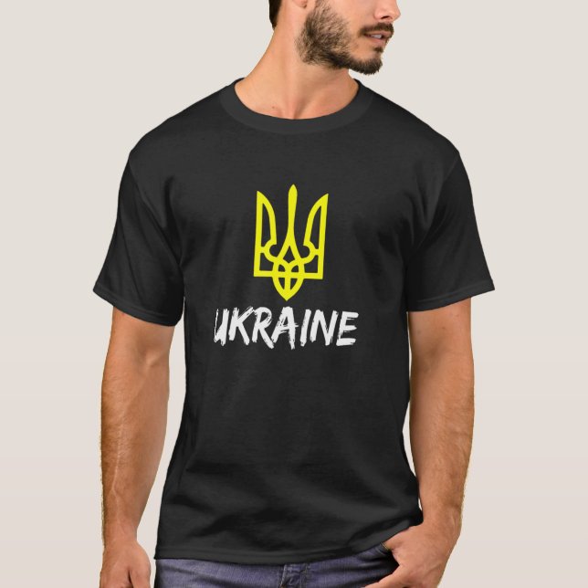 Ukraine I Stand With Ukraine Ukrainian Flag Suppor T-Shirt (Front)