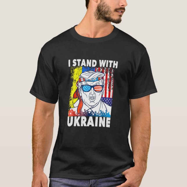 Ukraine I Stand With Ukraine Ukrainian Flag Suppor T-Shirt (Front)