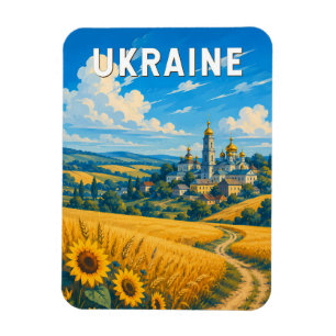 Ukraine Illustration Travel Art Vintage Magnet