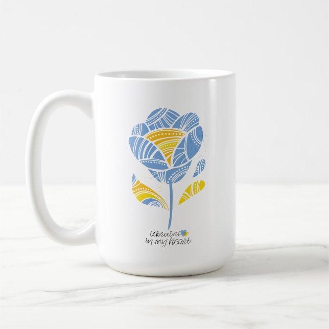 Ukraine In My Heart Coffee Mug (Left)