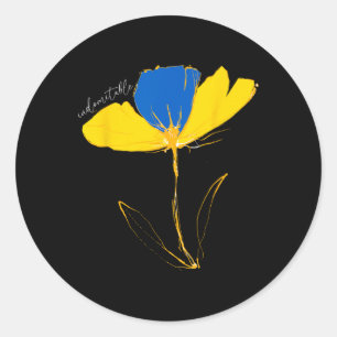 Ukraine indomitable' classic round sticker