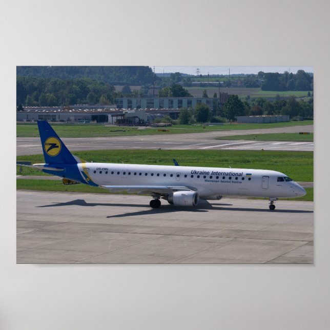 Ukraine International Airlines Airplane Poster (Front)