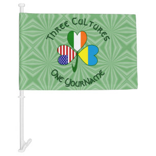 Ukraine Ireland USA Shamrock Flag Personalized