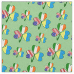 Ukraine Ireland USA Shamrock Flag Personalized  Fabric