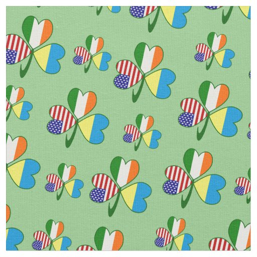 Ukraine Ireland USA Shamrock Flag Personalized  Fabric