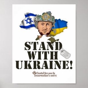Ukraine Israel Flags Selenskyj Stand With Ukraine Poster