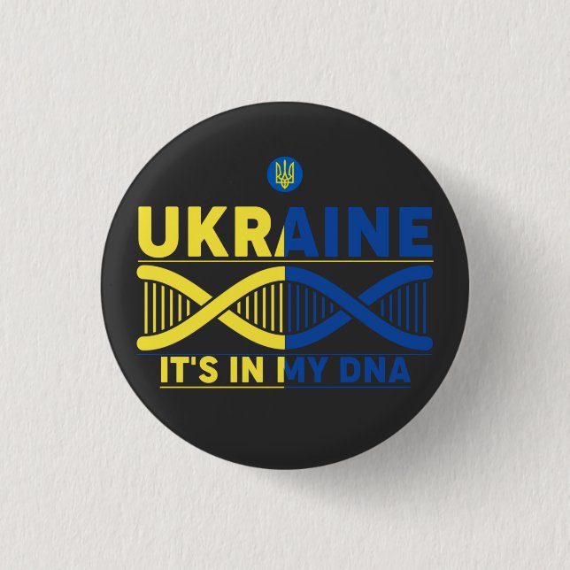 Ukraine It's in My DNA T-Shirt Keychain Button (Front)
