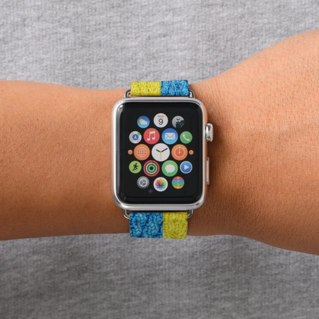 Ukraine knitted flag apple watch band (In Situ)
