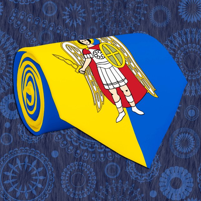 Ukraine & Kyiv City Coat of Arms, Ukrainian Flag Neck Tie (Creator Uploaded)