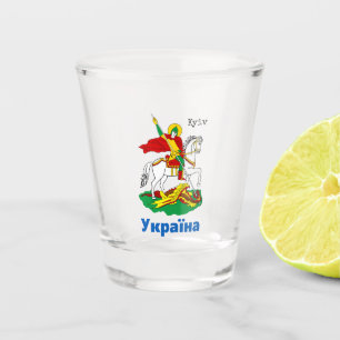 Ukraine & Kyiv Coat of Arms, Knight Herb / Українa Shot Glass