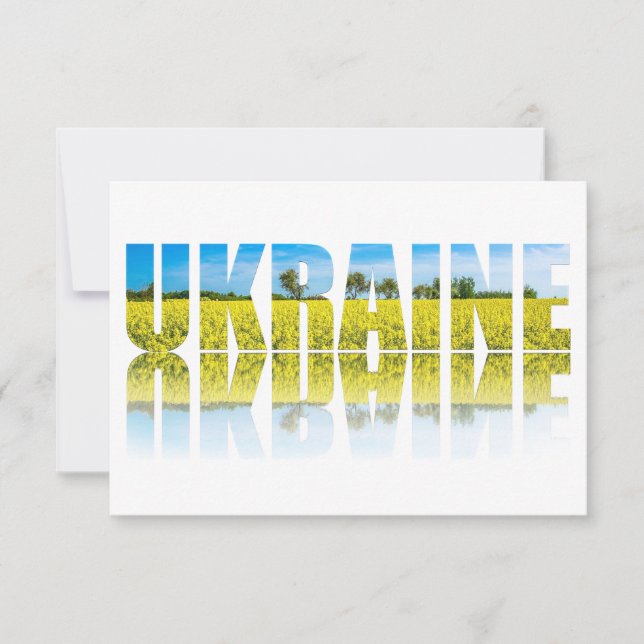 Ukraine label with blue sky and yellow field (Front)