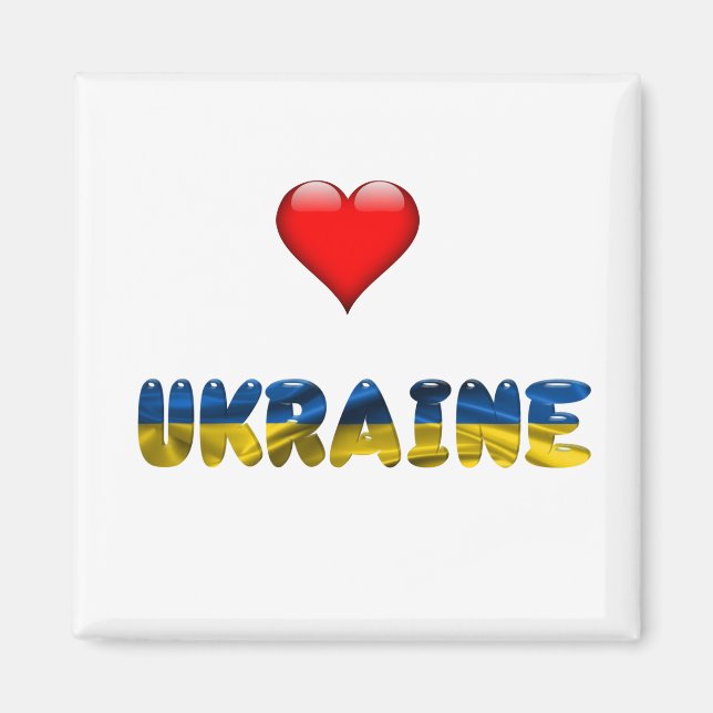 Ukraine Love   Flag Magnet (Front)