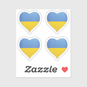 Ukraine love flag pride heart sticker