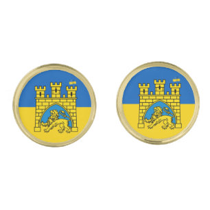 Ukraine & Lviv City - Coat of Arms, Ukrainian Flag Cufflinks