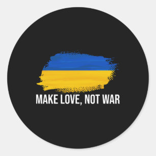 Ukraine Make Love Not War Classic Round Sticker