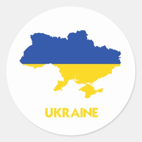 UKRAINE MAP CLASSIC ROUND STICKER