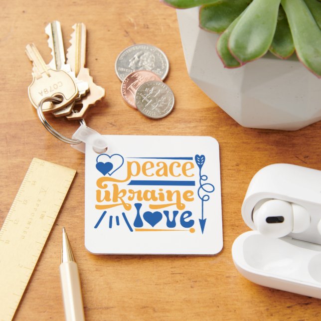 Ukraine Map Colors Ukrainian Keychain (Desk)