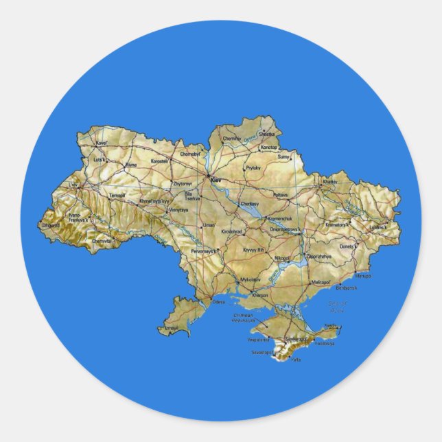 Ukraine Map Sticker (Front)