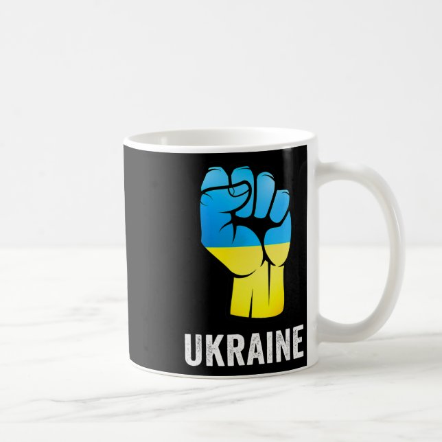 Ukraine Map With Flag Colours Ukrainian Pride Men  Coffee Mug (Right)