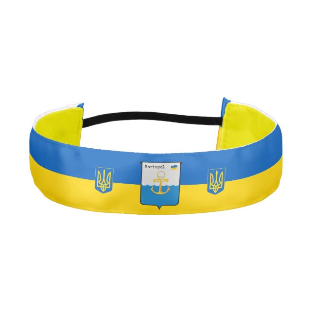 Ukraine & Mariupol - Coat of Arms, Ukrainian Flag Athletic Headband (Front)