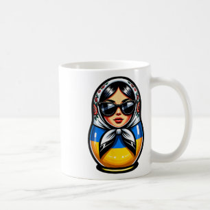Ukraine Matrjoshka With Sungles For Ukrainians Mat Coffee Mug