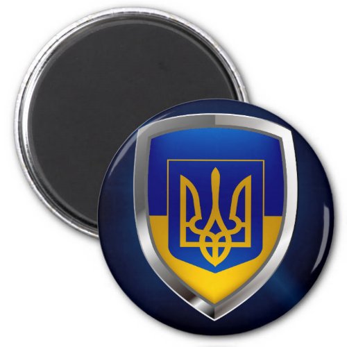 Ukraine Metallic Emblem Magnet