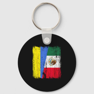 Ukraine Mexico Half Flag Ukrainian Mexican Heritag Keychain