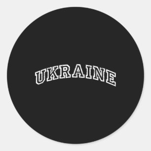 Ukraine Minimalist Vintage Inspired Retro Varsity Classic Round Sticker