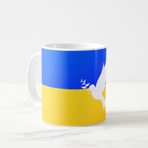 Ukraine Mug Peace Dove Ukrainian Flag Freedom