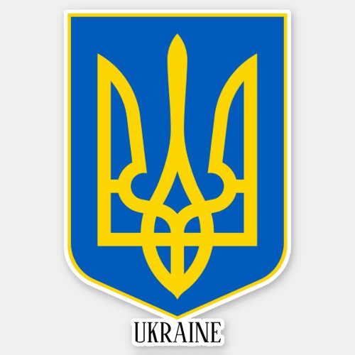 Ukraine National Coat Of Arms Patriotic Sticker