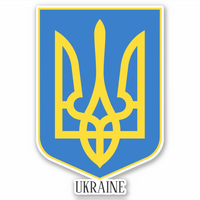 Ukraine National Coat Of Arms Patriotic Sticker (Front)