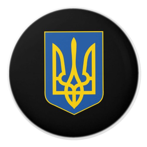 Ukraine national emblem country symbol flag ceramic knob