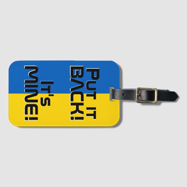 Ukraine National Flag Funny Patriotic Luggage Tag (Front Horizontal)
