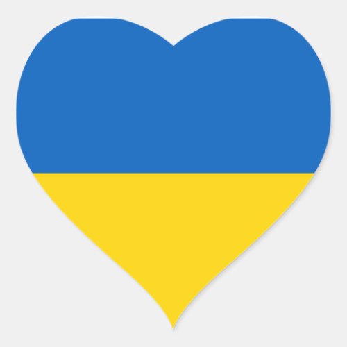 Ukraine National Flag Heart Sticker