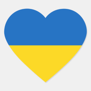 Ukraine National Flag Heart Sticker