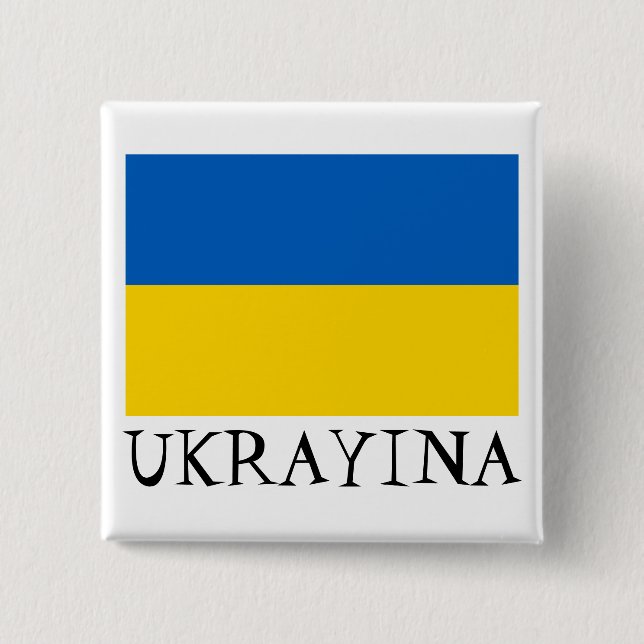 Ukraine National Flag Pinback Button (Front)