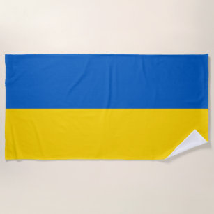 Ukraine National Flag Team Support Beach Towel