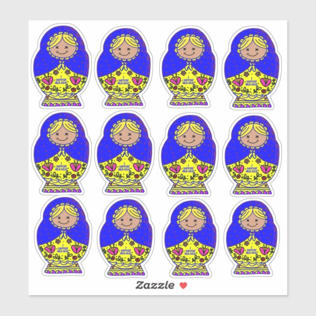 Ukraine Nesting Doll,   Sticker (Sheet)